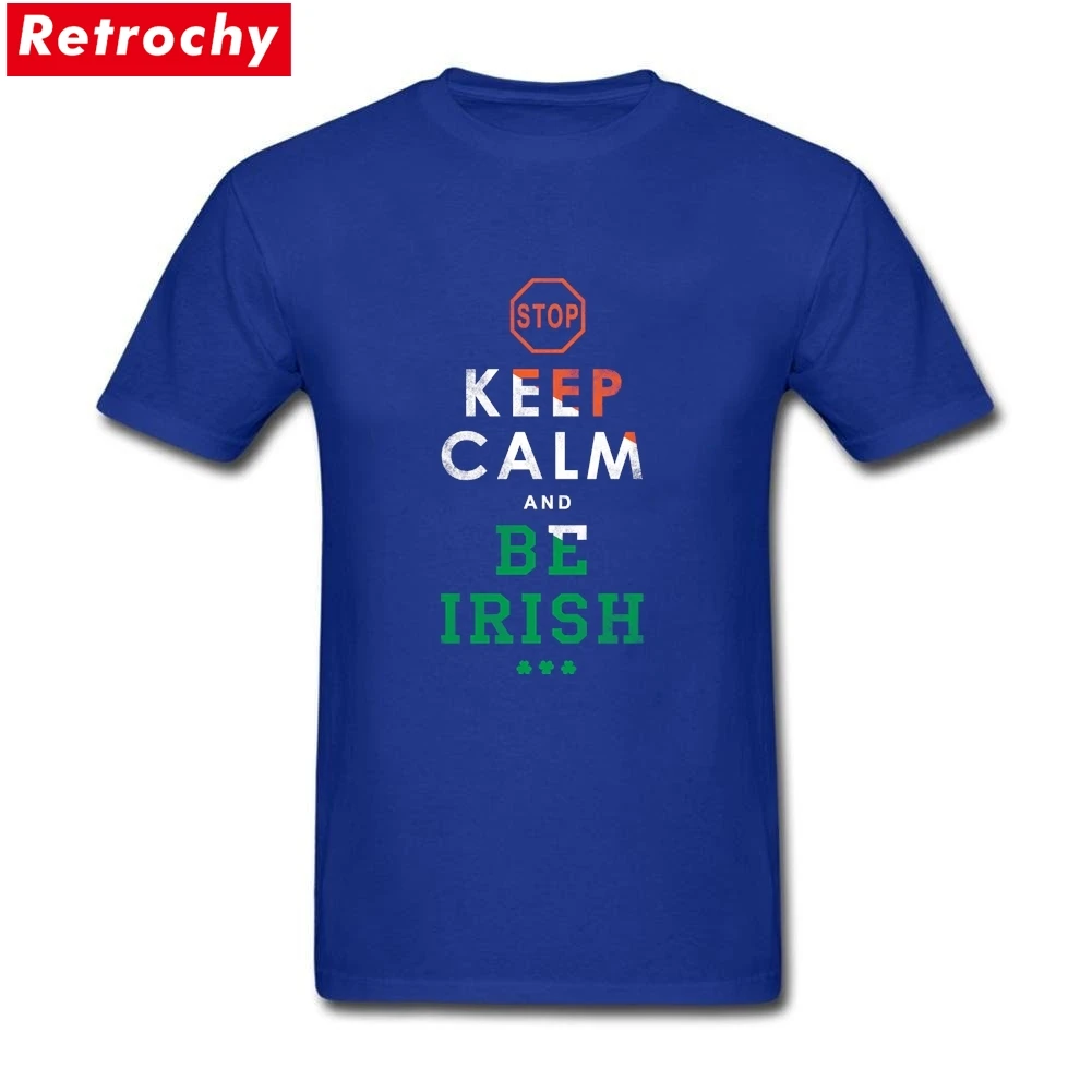 Стандартная футболка с надписью KEEP CALM and Be ирландские простая хлопковая