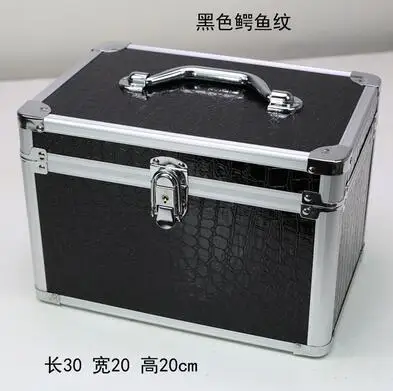 Профессиональный большой емкости алюминиевый сплав косметическая коробка портативный двойной открытый многослойный косметический ящик многофункциональный ящик для инструментов - Цвет: 30cm