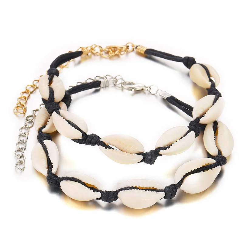 

Women Anklet Bracelet Bohemian Natural Sea Shell Conch Anklets For on Leg Silver Gold Shell Bead Foot Chain Ankle Beach Jewelry