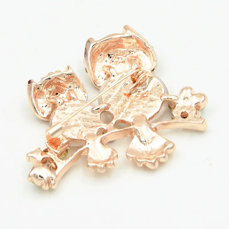 Opal Owl Brooches Mother with kids animal Crystal brooches pins women girls birds Clothes jewelry brooch buckles (9)