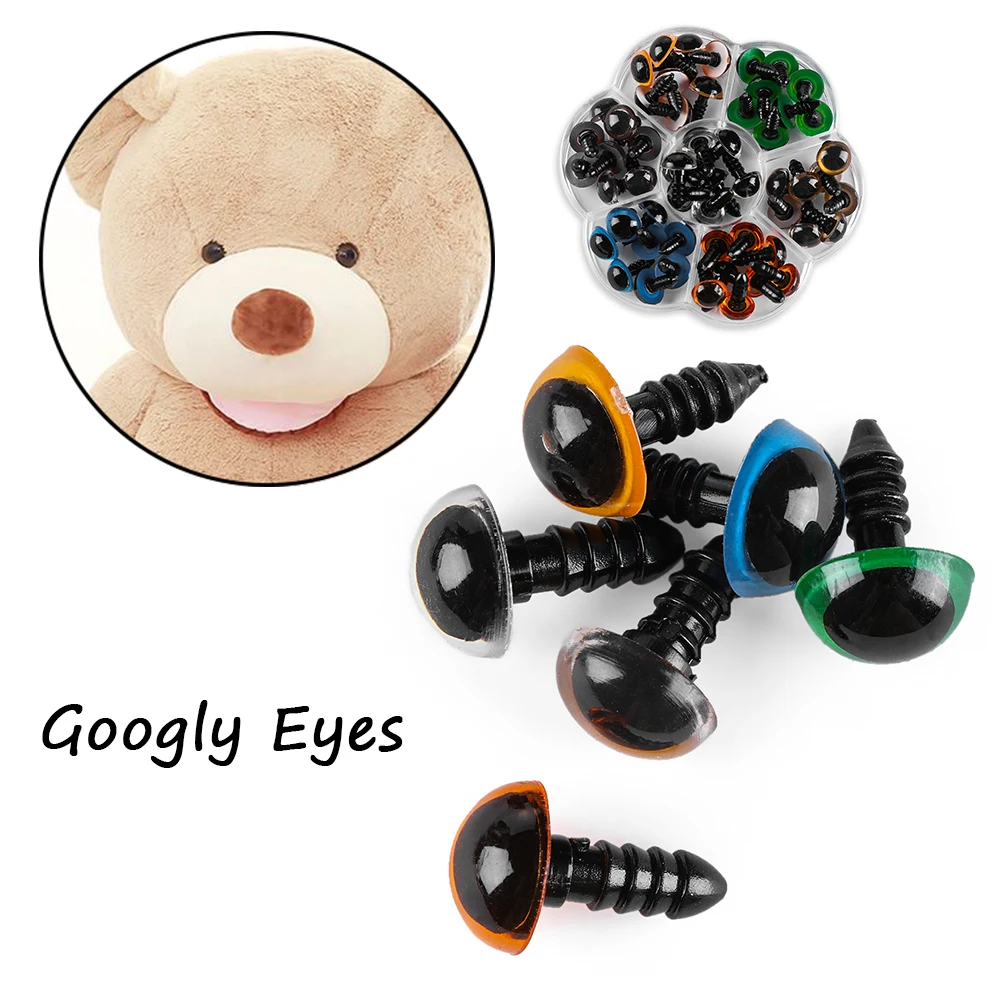 

56/70pcs 7 Colors-Mix Plastic Safety Eyes With Box for Teddy Bear Stuffed Toy Snap Animal Puppet Doll Craft DIY 10/12mm