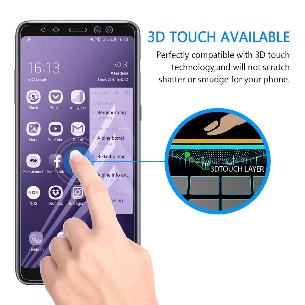 Защитное стекло для Samsung A5 A6 A7 A8 Plus 2018 закаленное Galaxy A3 2016 2017 защитная пленка