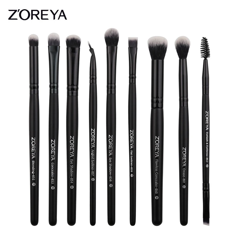 

ZOREYA 9pcs Soft Synthetic Hair Professional Makeup Brush Set Powder Foundation Eyeshadow Make Up Brushes Tool Kits Maquiagem