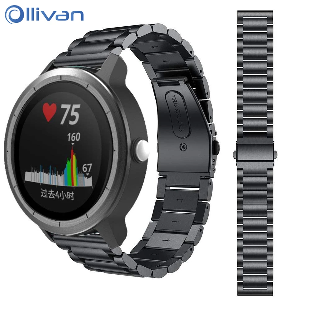 20mm Smart band Stainless steel Wrist Strap for Garmin Vivoactive 3 Watch band Replacement