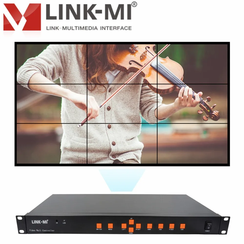 LINK-MI LM-TV09 HDMI + VGA AV USB светодиодный/LCD 3x3 видео настенный контроллер Поддержка