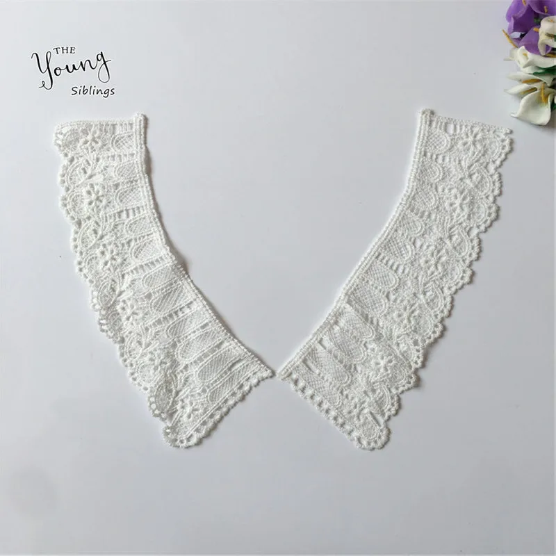 

Embroidery Hollow out Applique False collar DIY Sewing Lace Neckline Fabric Craft Clothing Decorate Accessories 1 pcs sell
