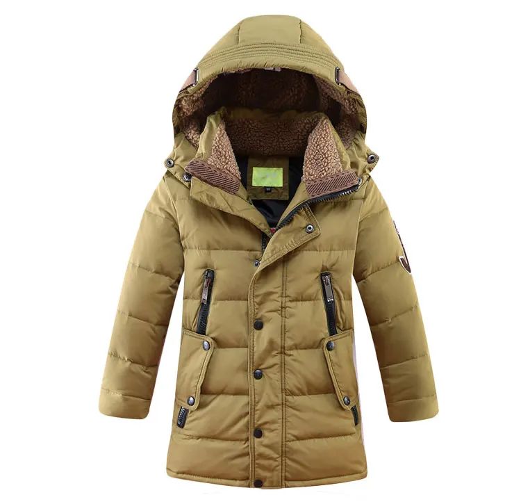 children Down& Parkas 6-15 T winter kids outerwear boys casual warm hooded jacket for boys solid boys warm coats