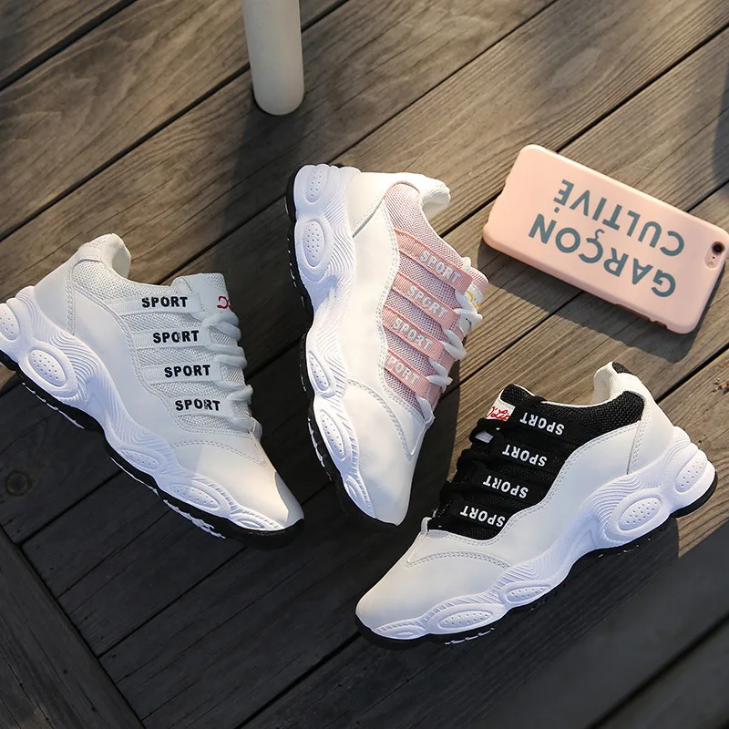 

Free Delivery Spring 2019 New Super Fashion Sports Shoes Female Korean Edition Enhanced Tourist Leisure Shoes Fitness Comfort