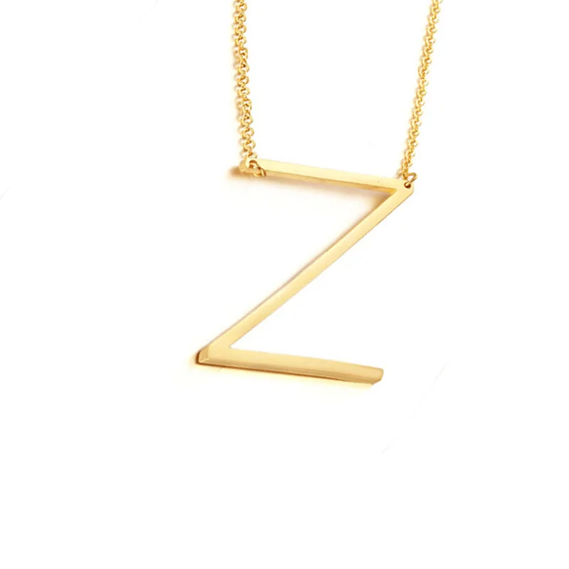 New Minimalist stainless steel Letter Name Necklaces For Women Long Big 9 4371623664_1964286240