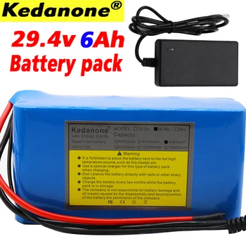

High capacity 29.4V 6Ah 7S3P 18650 Battery li-ion battery pack 29.4v 6000mah Electric bicycle moped /Li-ion battery + Charger