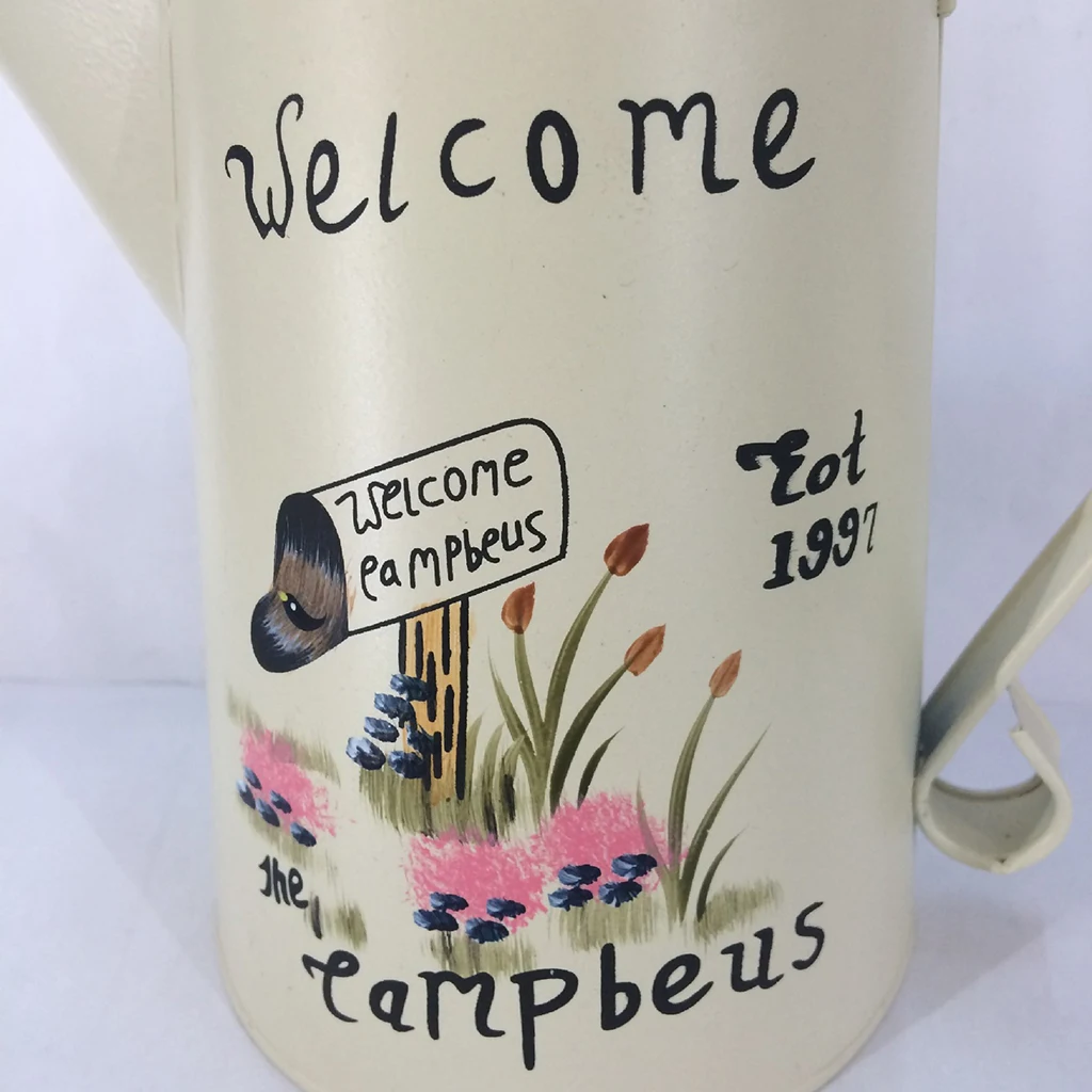 Cute Painting Vintage Metal Jug Vase Flower Pitcher Wedding Home Living Room Office Desk Kitchen Decor Gift Decorative Vase