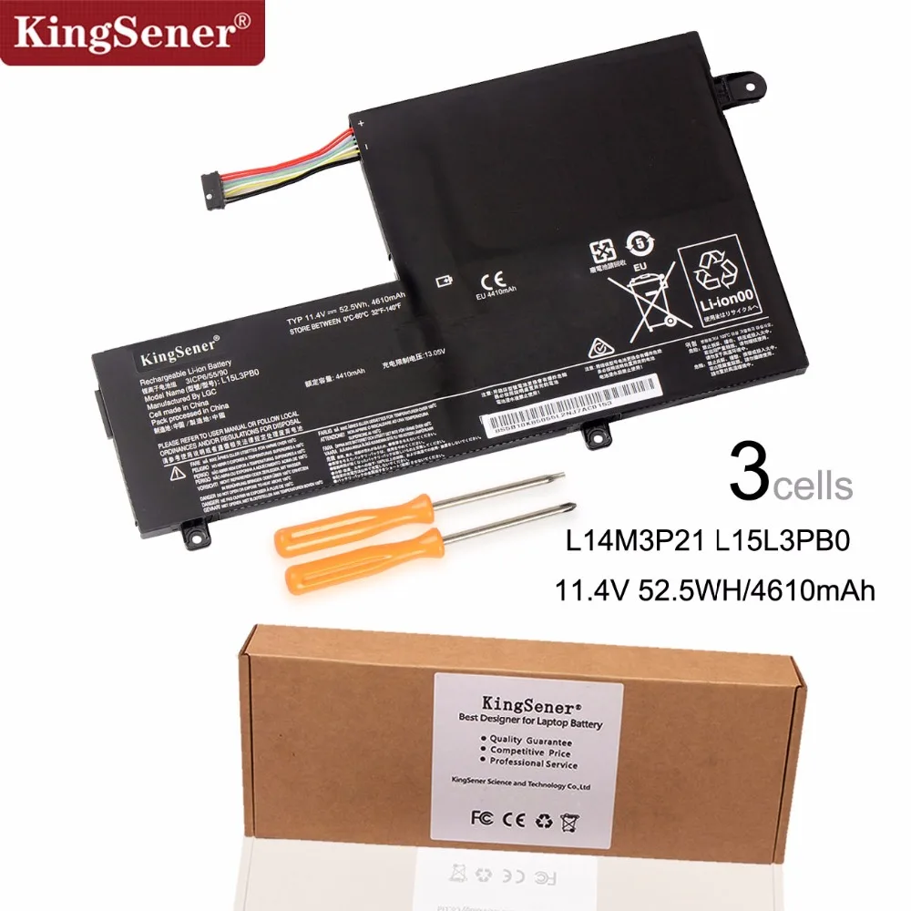 KingSener nuevo L14M3P21 L15L3PB0 batería para portátil Lenovo Flex 3 1470 1570 Flex 4 1470 Yoga 500 de 500-15 ISK borde 2-1580 L14L3P21 - 1