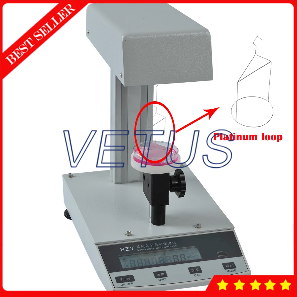 BZY-102 полностью автоматическая измерительная поверхность Tensiometer жидкости Interfacial измеритель напряжения от 0 до 600mN/м Диапазон Pt loop метод