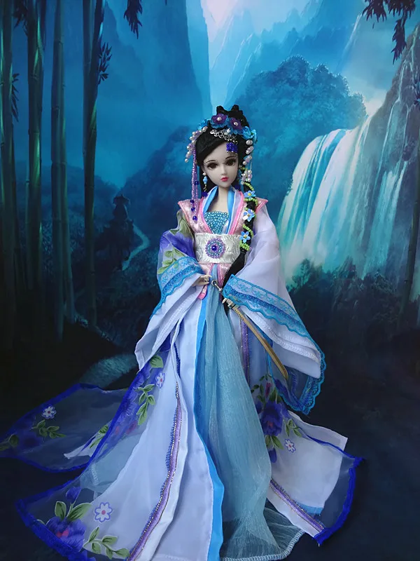 32 см Коллекционная девушка куклы Традиционный китайский древний модные куклы игрушки с реалистичной 3D глаза Ограниченная серия