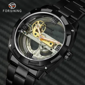 

Wholesale Watch Man Golden Bridge FORSINING Automatic Mechanical Casual Dress Watches Stainless Steel Strap Fashion Wristwatch