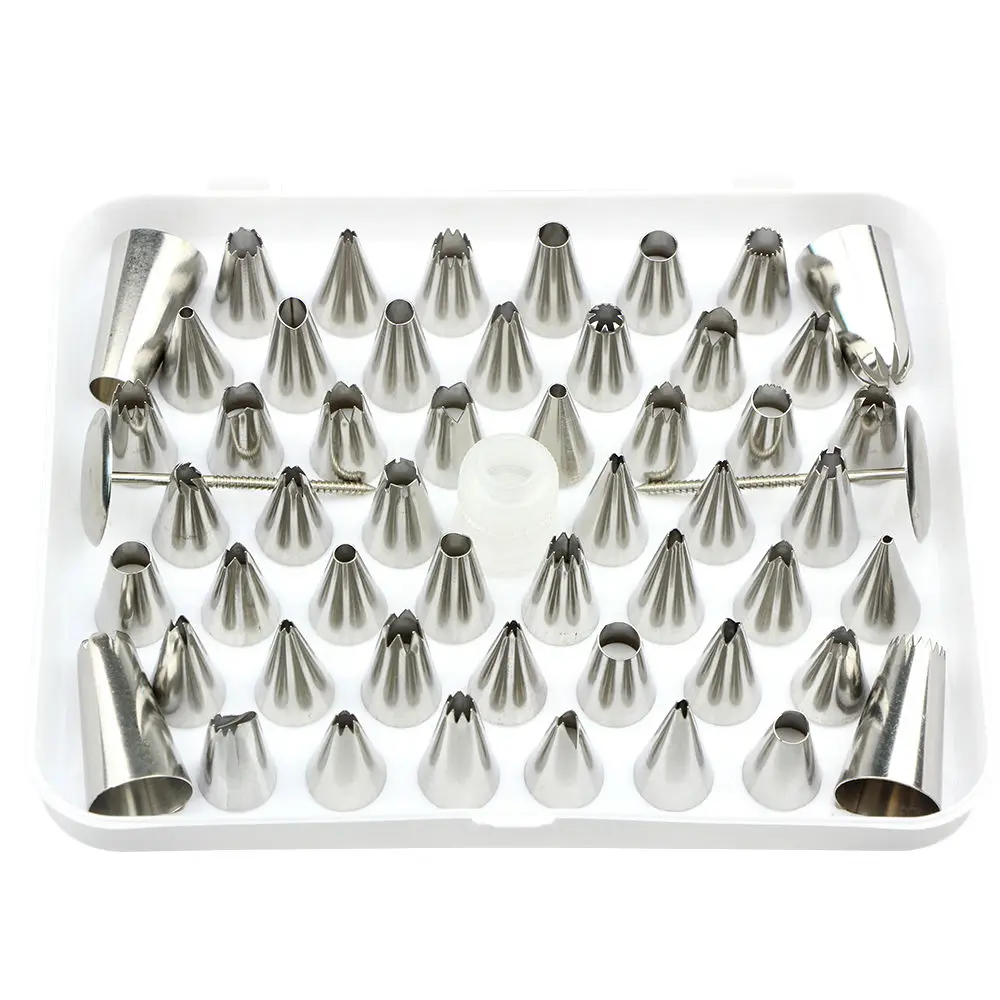 New 52 Pieces Stainless Steel Cake Decorating Tips Set Icing Cupcake