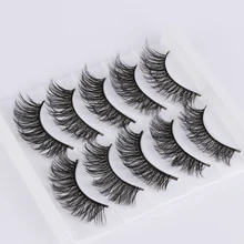 5 пар Макияж 3D грязные Длинные Накладные ресницы ручной работы висячие перекрещивающиеся пушистые ресницы натуральные длинные накладные ресницы