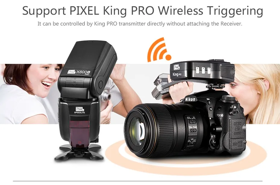 Pixel X800N Pro Flash speed lite + King Pro приемопередатчик Беспроводной ttl Flash триггер для Nikon Высокоскоростная синхронизация 2,4G горячий башмак Flash