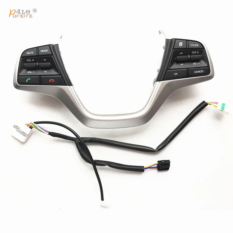 

For Hyundai Elantra 1.6l Car Bluetooth Button Control Volume channel Phone Cruise Control Steering Wheel Buttons Switch Black