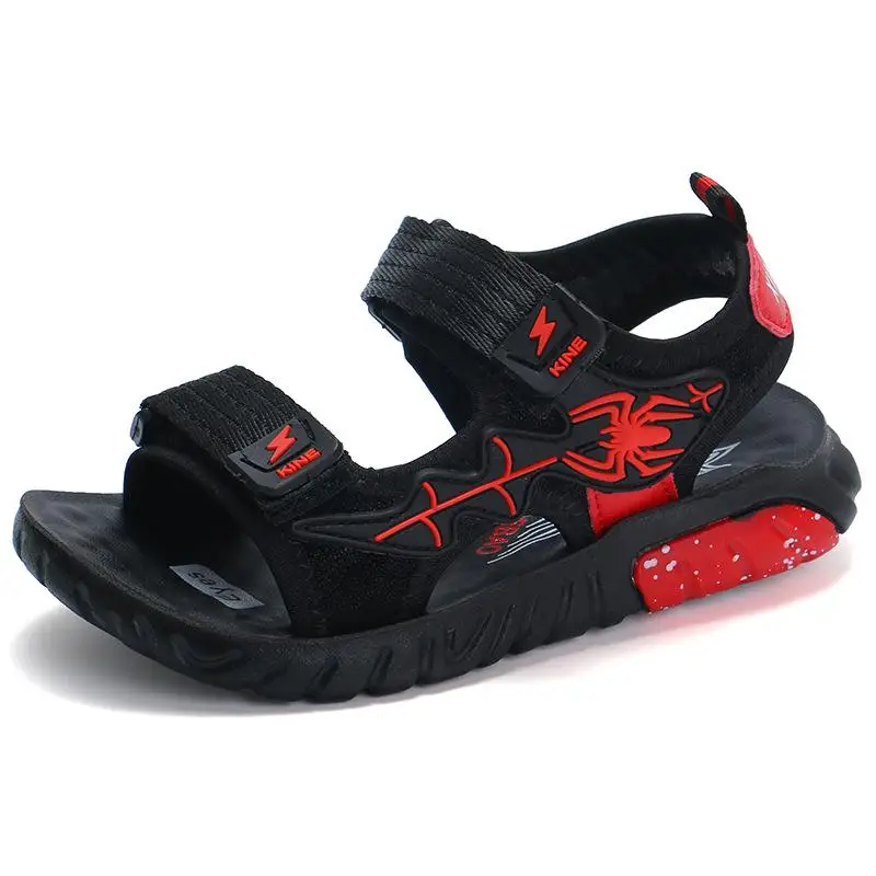 Детская пляжная обувь; коллекция года; летние спортивные сандалии для мальчиков; повседневные красивые Дышащие детские сандалии с открытым носком; модные школьные сандалии - Цвет: Red