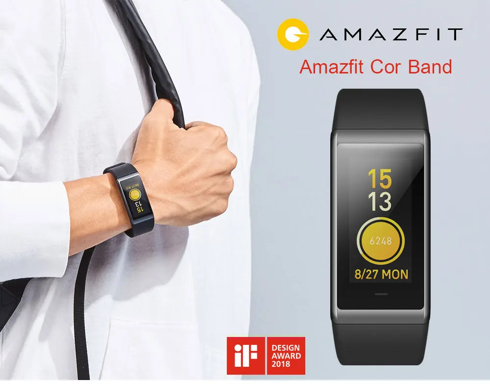 Xiaomi Huami Amazfit Cor, английская версия, умный Браслет Midong Band, 1,2" экран, монитор сердечного ритма, водонепроницаемый, запись калорий