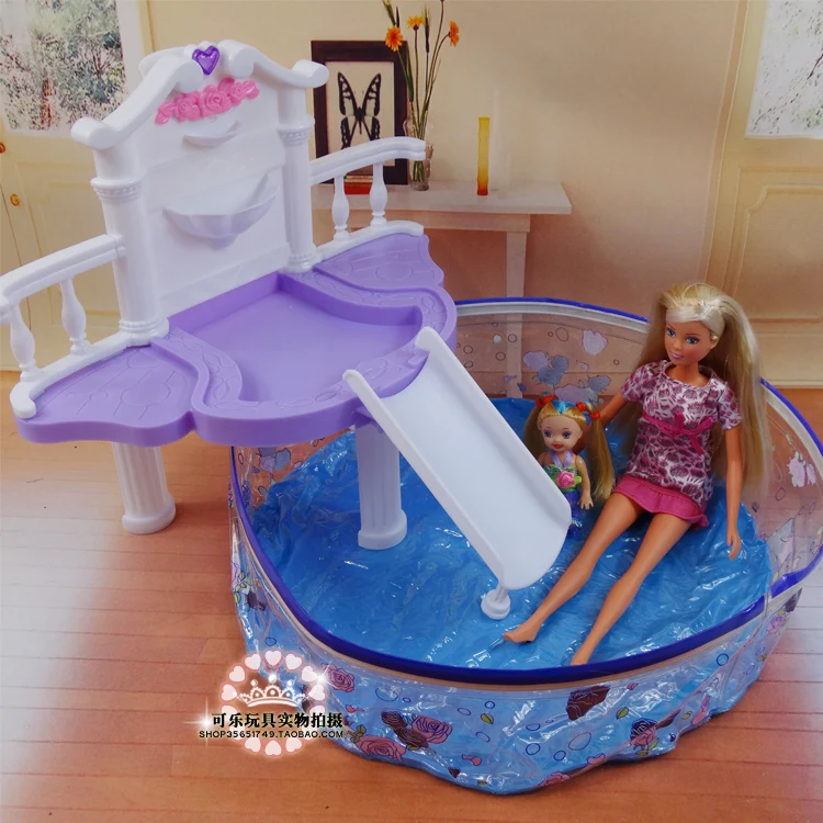 Бассейн для Барби принцесса плавательный бассейн 1/6 bjd кукла аксессуары для плавания набор летних кукольных домиков мебель игрушка подарок