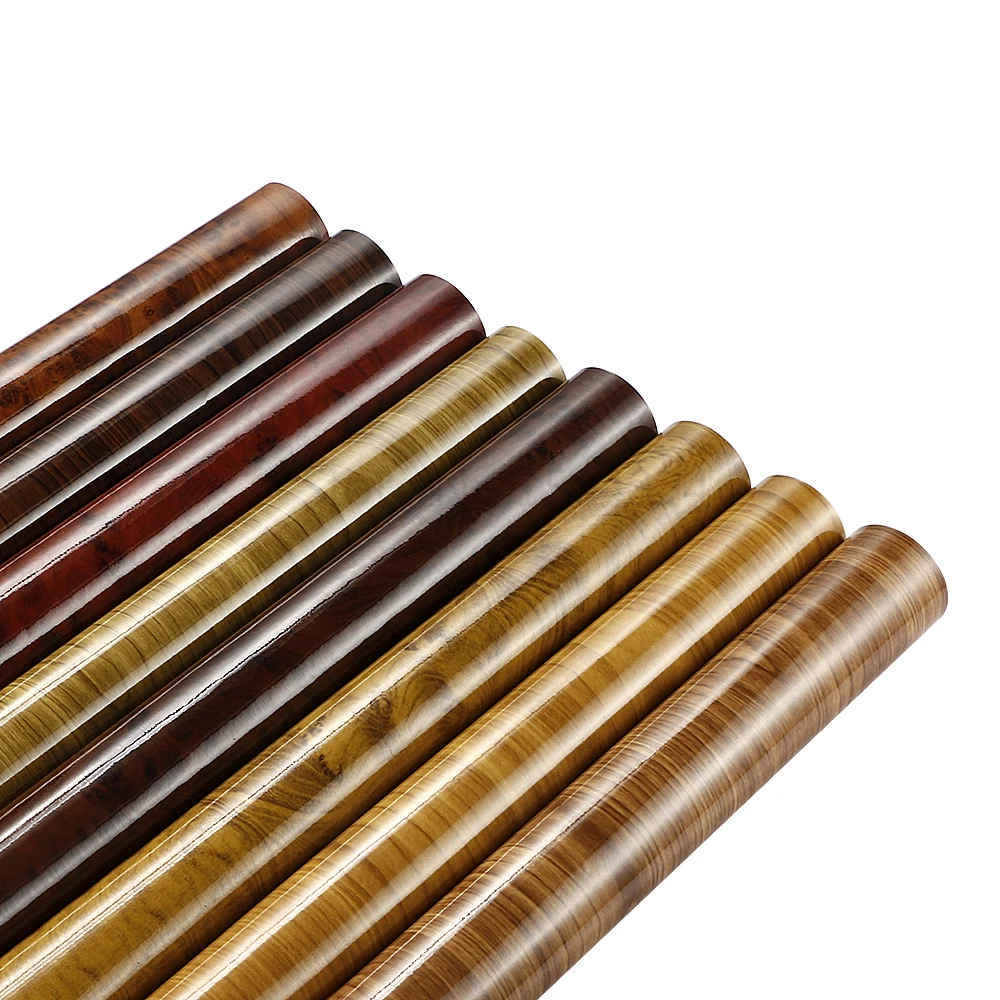 Car Styling 50*200cm Wood Textured Grain Vinyl Wrap Decals Adhesive Glossy Wood Grain PVC Vinyl
