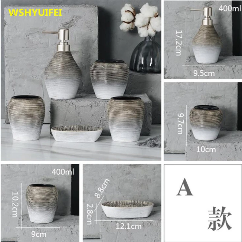 Baño de cerámica de nuevo 5 Juegos de suministros de baño, muebles, insumos para decoración Baño|bathroom suite|ceramic bathroombathroom ceramic set - AliExpress