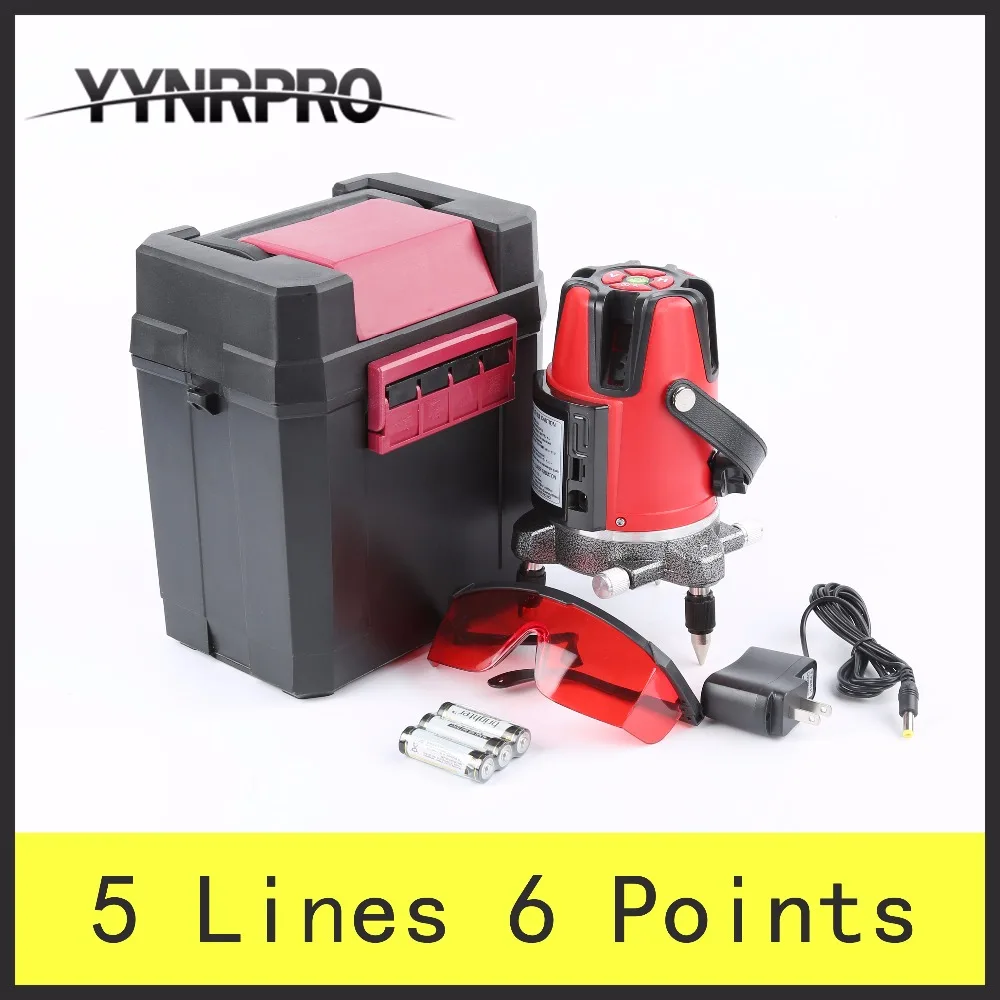 YYNRPRO 5 Lines 6 Points Laser Level 360 Vertical & Horizontal Rotary