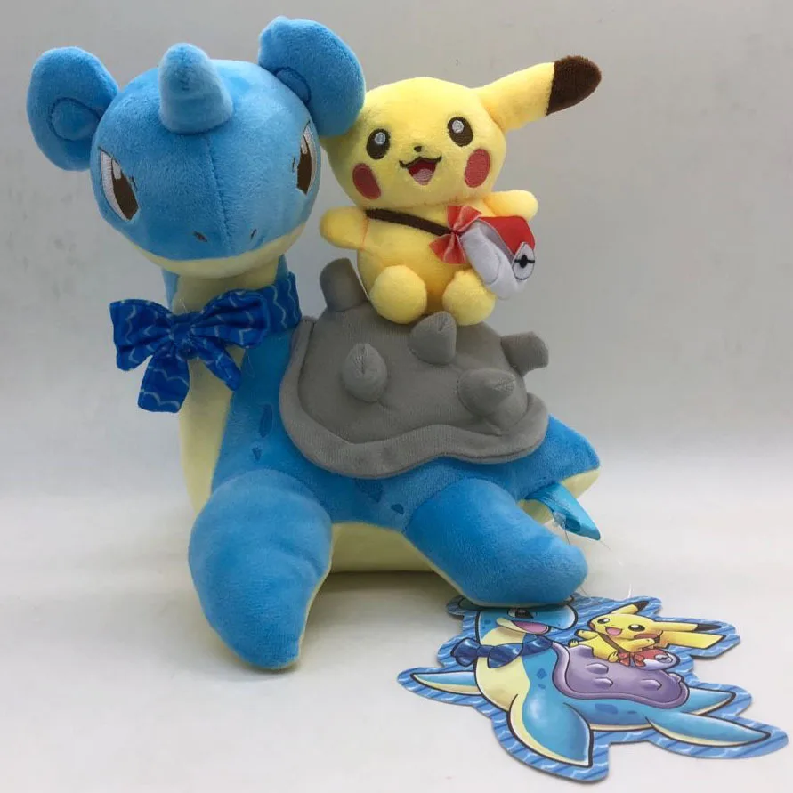 

25cm plush Lapras pikachued new Detective cartoon movie pet christmas gift kid good quality positive energy christmas gift kid