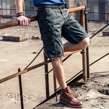 Однотонные мужские шорты, новинка, мужские короткие штаны, новые стильные летние шорты с карманами, повседневные свободные, до колена, мужские шорты-карго, с поясом