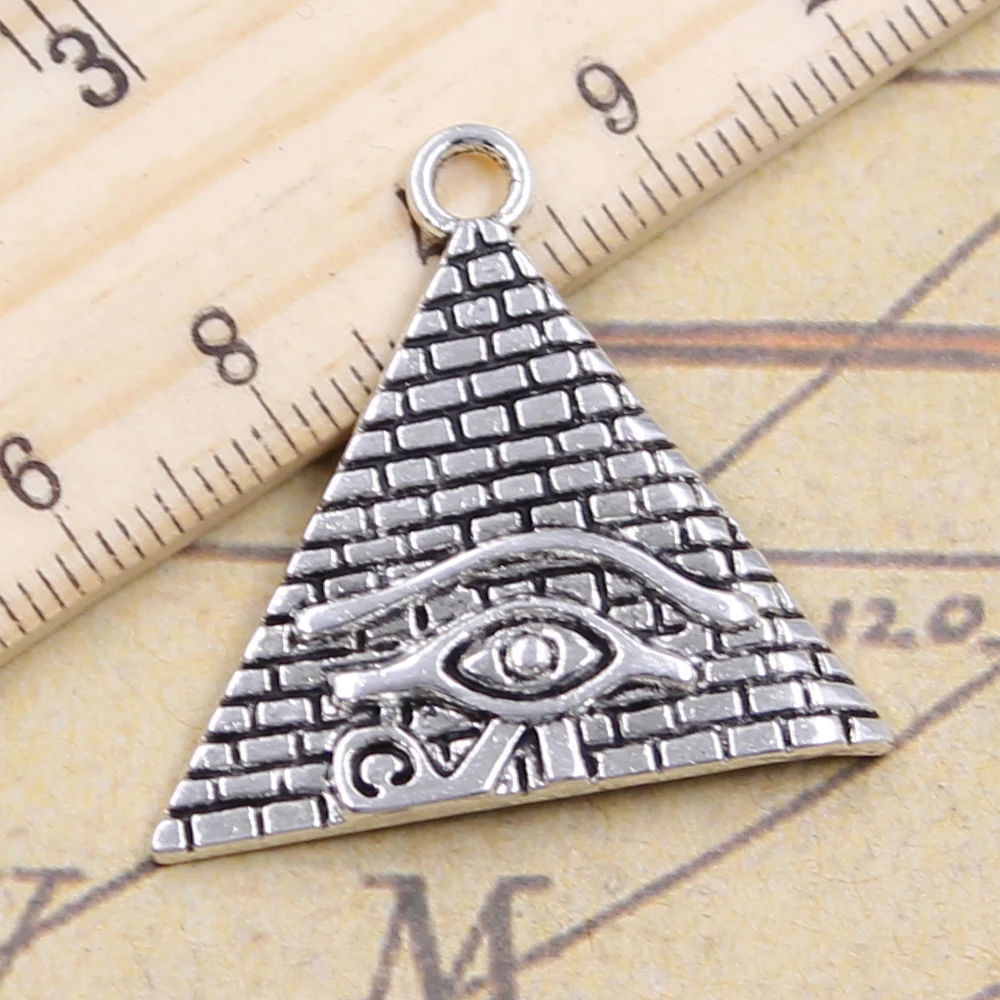 10pcs Charms Egyptian Pyramid Eye Of Horus 30x31mm Tibetan Silver Color Pendants Antique Jewelry Making DIY Handmade Craft | Украшения и