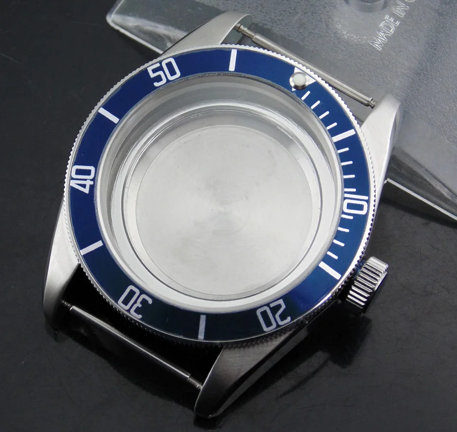 

Corgeut 41mm Sapphire glass Blue Bezel watch case for ETA 2836, Mingzhu 2813; Miyota 82 series movement P360