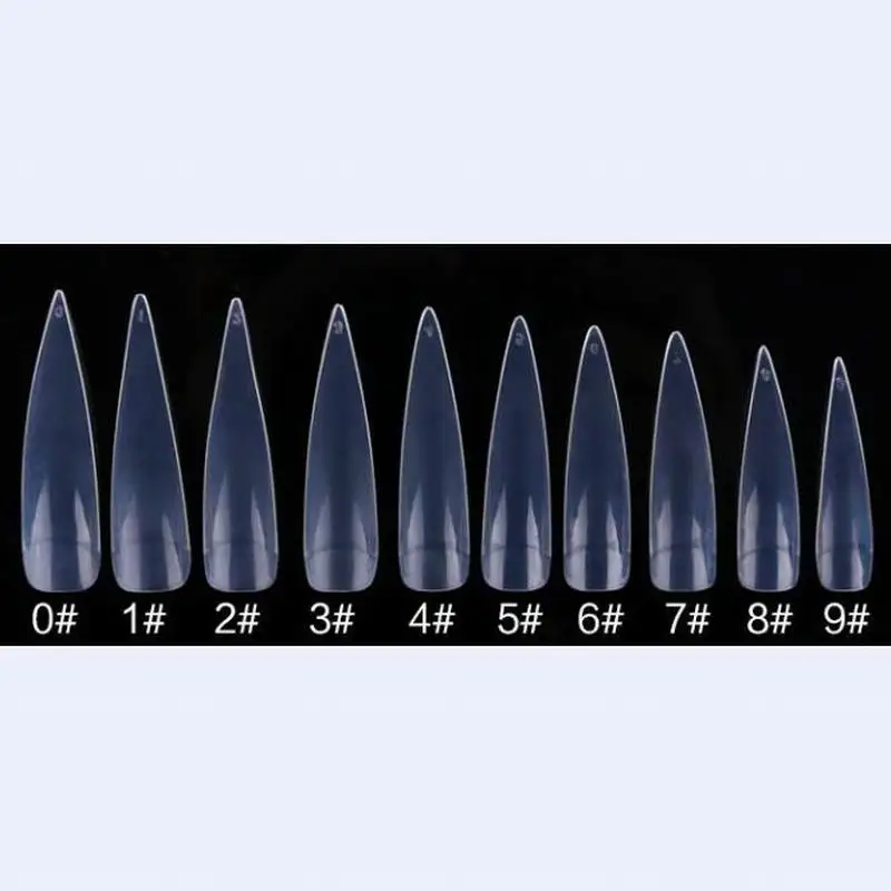 

500/pack sharp&half type DIY false nail tips transparent artificial nails shield sticker as manicure beauty nail art salon tool