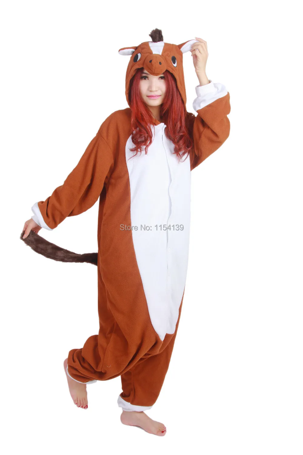 Brown horse onesies 2014 new cheap Animal Onesies brown horse pajamas