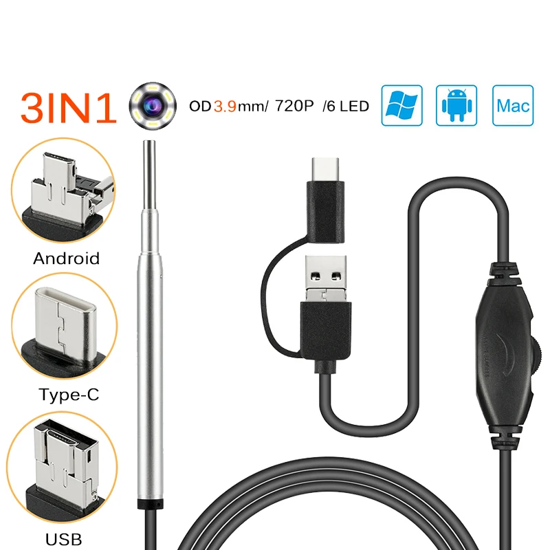 Speedu 3N1Medical USB эндоскоп мини медицинская эндоскопическая камера 3 9 мм