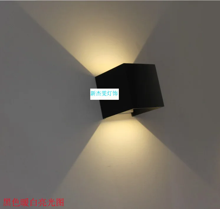Светодиодный настенный светильник наружный водонепроницаемый Уличный настенный светильник квадратный алюминиевый верхний и нижний свет двойной светильник индукционный настенный светильник