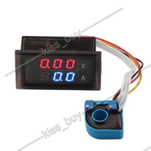 2in1 DC Voltmeter Ammeter LED Dual Digital Volt Amp Meter Red Blue 200A