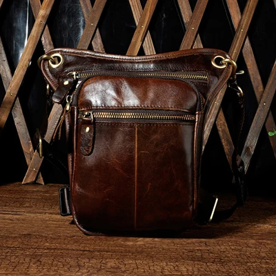 Norbinus, натуральная кожа, Мужская поясная сумка, мотоциклетная, с заниженной ногой, поясная сумка, бедро, бум, сумка для путешествий, сумка через плечо, сумки через плечо - Цвет: Coffee
