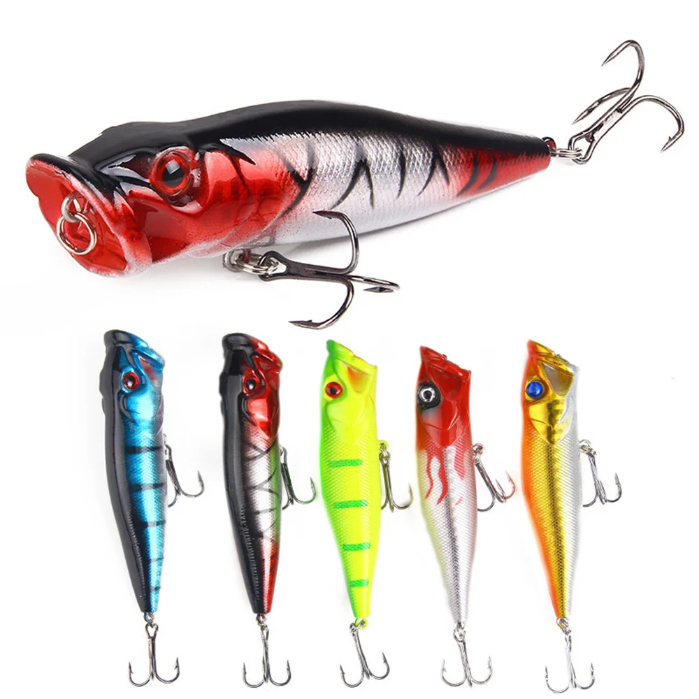 5Pcs Fishing Lure 9cm 12.5g Popper Hard Artificial Bait with 2 Treble Hooks Tackle Wobblers Crankbait Pesca Iscas Lures | Спорт и