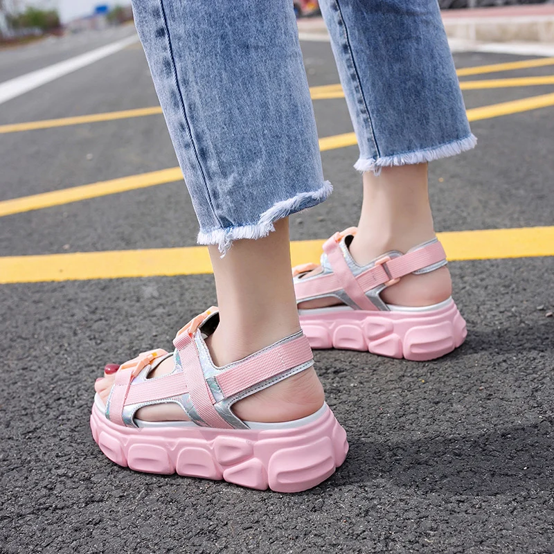 Women's Chunky Sandals 2019 Summer Casual Platform Sandals For Woman Shoes Rubber Sole Summer Woman Shoes Female Beach Sandal