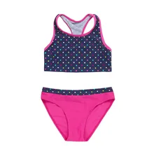 Детские купальники для маленьких девочек; цветные купальники в горошек; комплект бикини из двух предметов; Одежда для новорожденных девочек; купальники; Прямая поставка