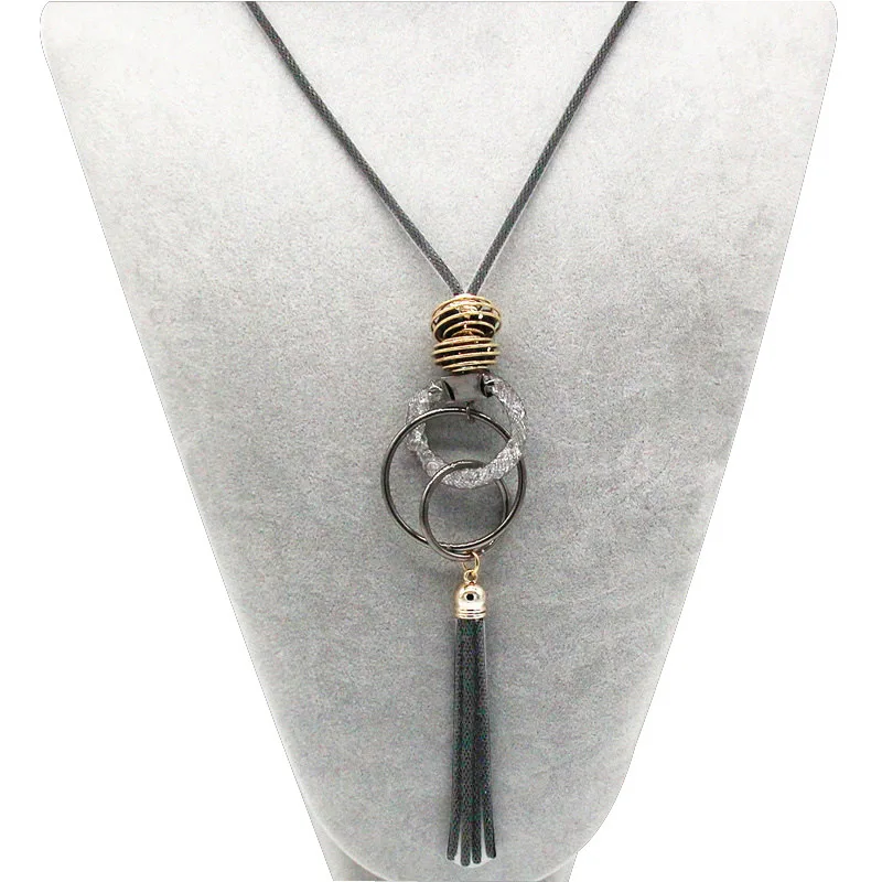 Женское Ожерелье с кисточками, волнистый круг, металлическая проволока, чокеры, Кристальные подвески, ожерелье s, массивные ювелирные изделия,, воротник, колье для женщин