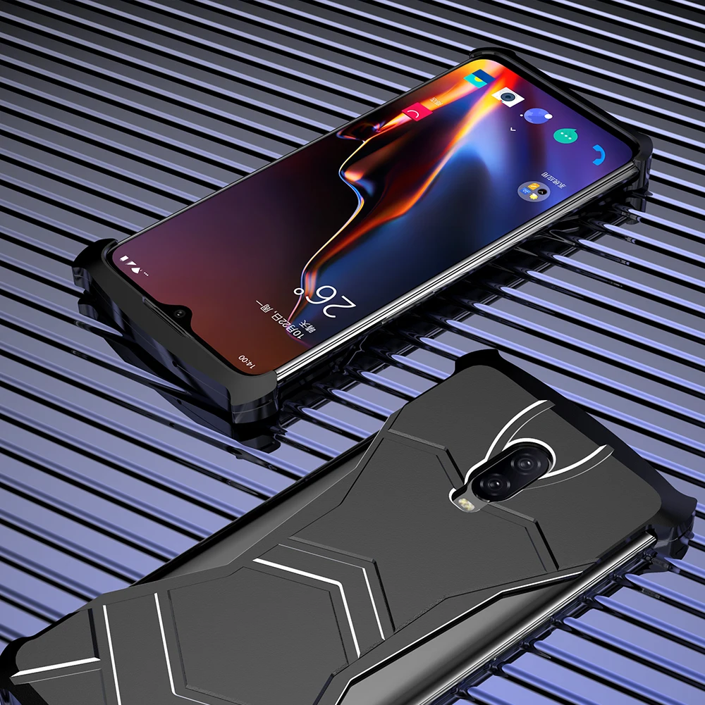 

R-just Metal Phone Case For OnePlus 6T Aluminum Magnetic Adsorption Black Panther Back Cover For One Plus 6t 1+6t 6.4inch Fundas