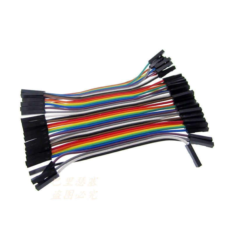 40pcs/lot 10cm 2.54mm 1pin 1p-1p female to jumper wire Dupont cable | Электроника