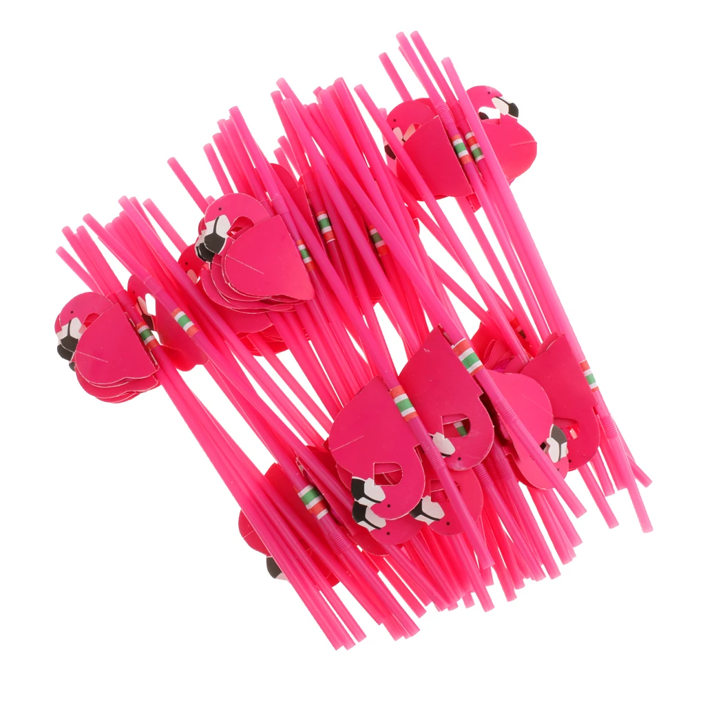 25x Tropical 3D Plastic Flamingo Drinking Straws For Wedding Celebrate Party Tableware