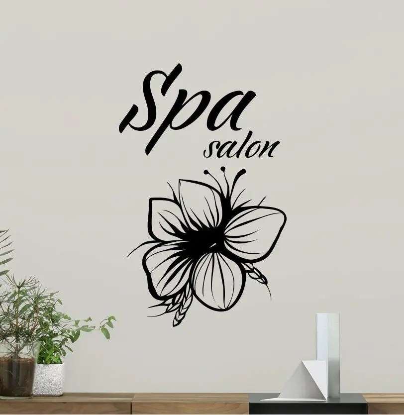 Spa Salon Wall Decal Vinyl Beauty Flower Wall Sticker Spa Salon