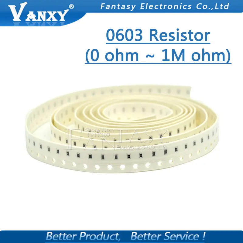 100pcs 0603 SMD 1/8W chip resistor resistors 0 ohm ~ 10M 0R 1K 4.7K 4K7 10K 100K 1 10 100 220 330 ohm 0R 1R 10R 100R 220R 330R