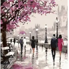 4017 Cherry Blossoms Road-краска по комплекты номеров для взрослых DIY