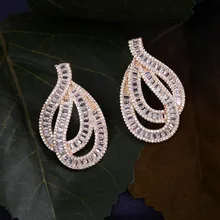 Jankelly новые кристально чистые кубические крюк из циркония серьги гвоздики для женщин ювелирные изделия Свадебные Brincos с фабрики